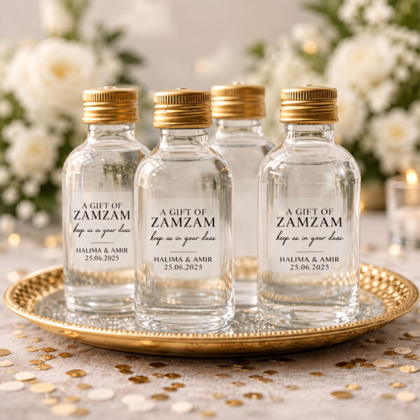 Personalised Zam Zam Wedding Favour Labels | Islamic Wedding