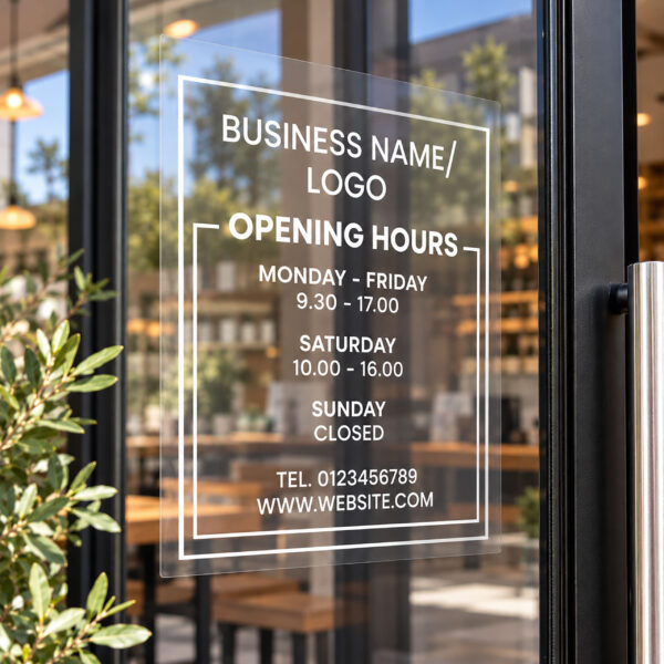 Custom business logo window cling on glass door