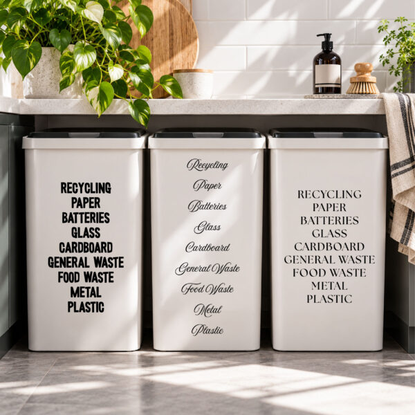 Recycling Bin Vinyl Labels