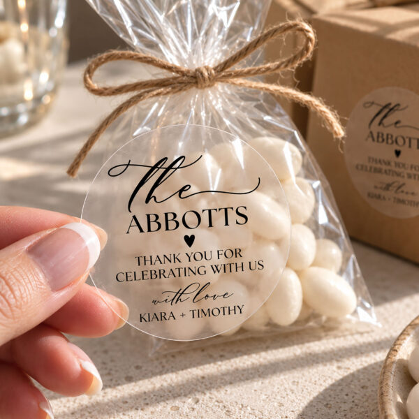 Elegant Wedding Favour Sticker