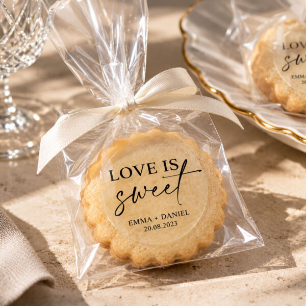 Love is sweet wedding favour stickers
